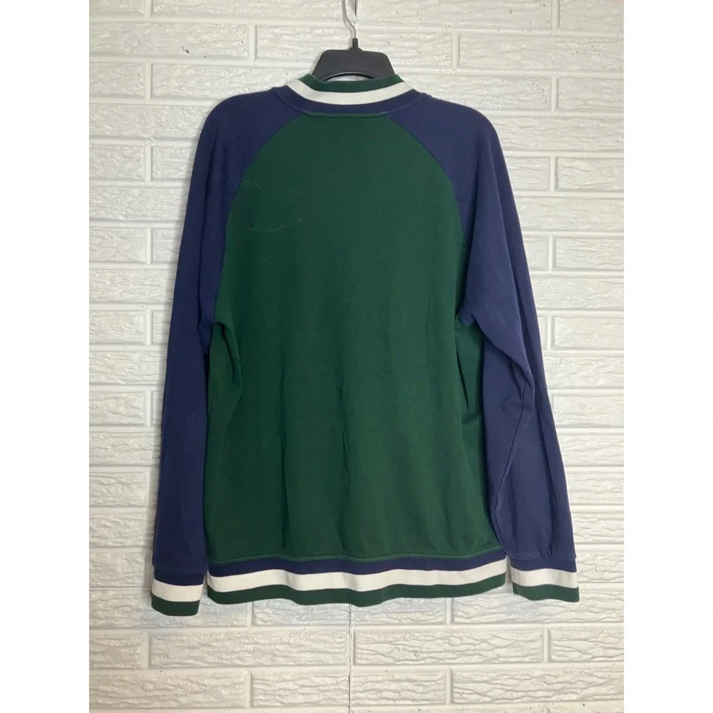 Polo Ralph Lauren navy blue & green baseball bomber jacket full zip mens size XL